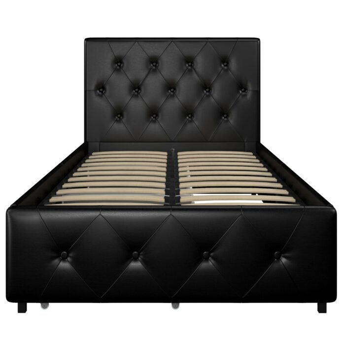 Dorel Dakota Bed with Storage - Single - Black-39757
