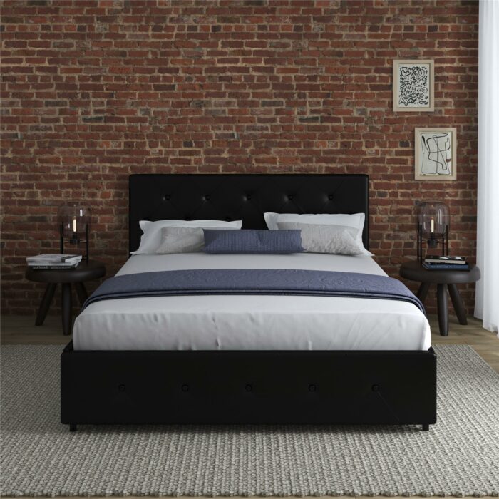 Dorel Dakota Bed with Storage - Double - Black-39826