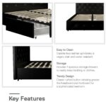 Dorel Dakota Bed with Storage - Double - Black-39827