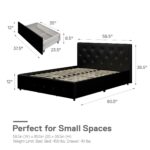 Dorel Dakota Bed with Storage - Double - Black-39815