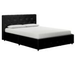 Dorel Dakota Bed with Storage - Double - Black-0
