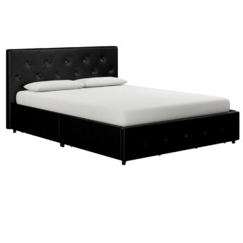 Dorel Dakota Bed with Storage - Double - Black-0