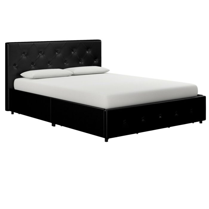 Dorel Dakota Bed with Storage - Double - Black-0