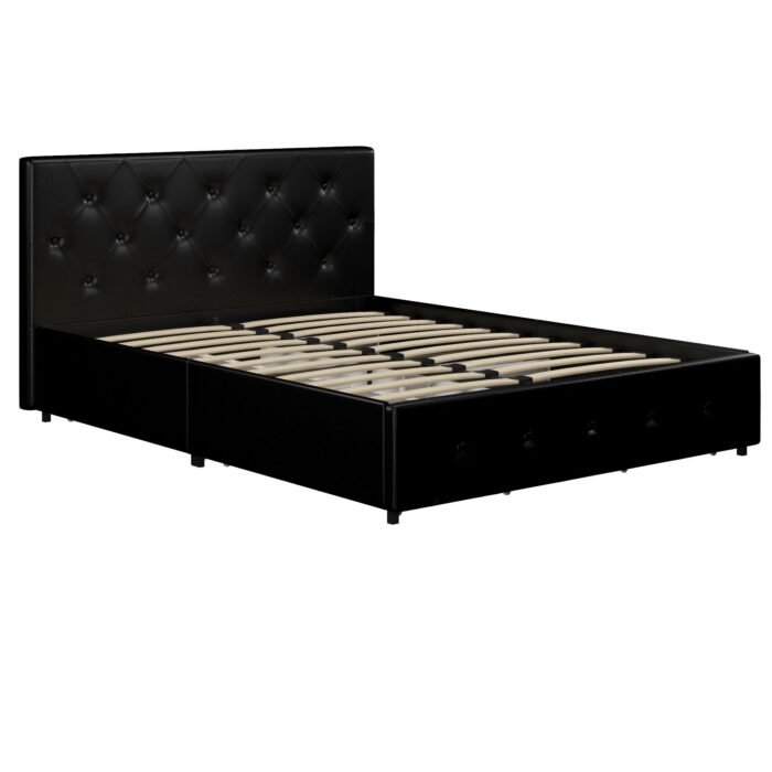 Dorel Dakota Bed with Storage - Double - Black-39811