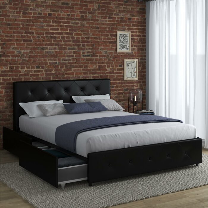 Dorel Dakota Bed with Storage - King - Black-39873