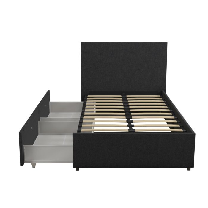 Dorel Novogratz Kelly Storage Bed - Single - Dark Grey-40170