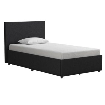 Dorel Novogratz Kelly Storage Bed - Single - Dark Grey-0