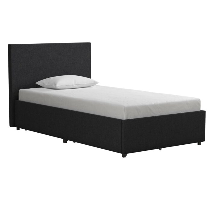 Dorel Novogratz Kelly Storage Bed - Single - Dark Grey-0