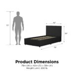Dorel Novogratz Kelly Storage Bed - Single - Dark Grey-40167
