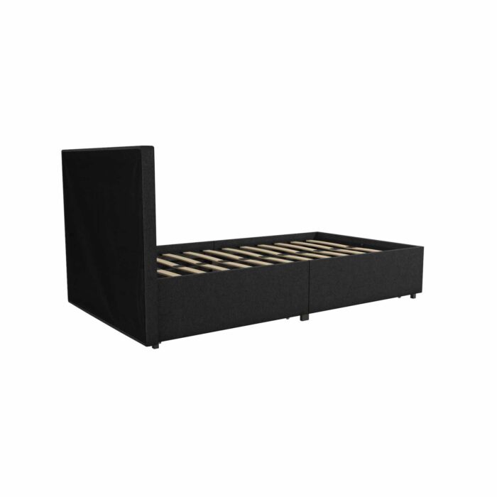 Dorel Novogratz Kelly Storage Bed - Single - Dark Grey-40165