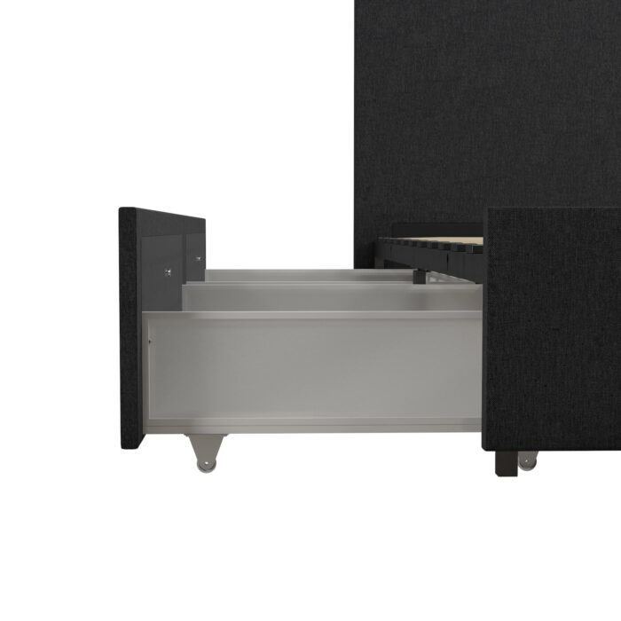 Dorel Novogratz Kelly Storage Bed - Single - Dark Grey-40172