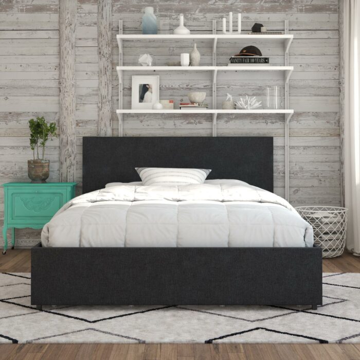 Dorel Novogratz Kelly Storage Bed - Double - Dark Grey-40132