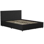 Dorel Novogratz Kelly Storage Bed - Double - Dark Grey-40128