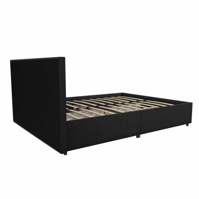Dorel Novogratz Kelly Storage Bed - Double - Dark Grey-40124