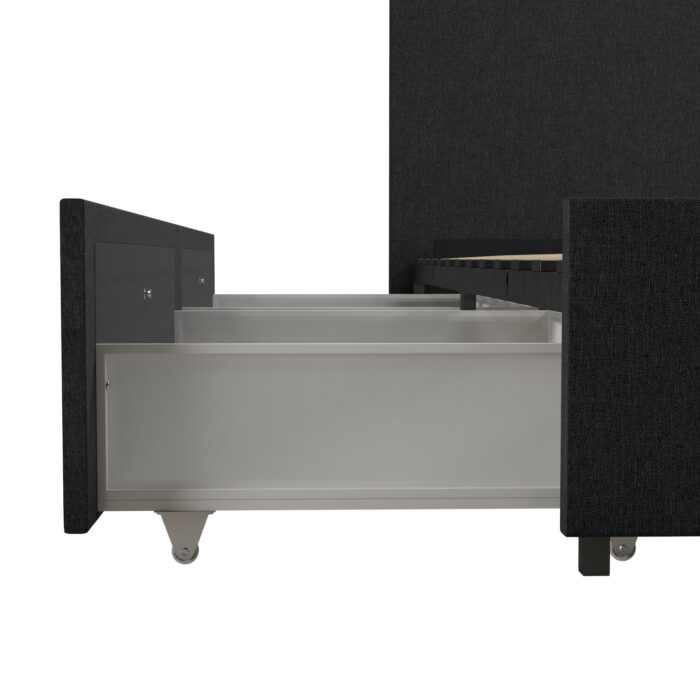 Dorel Novogratz Kelly Storage Bed - Double - Dark Grey-40129