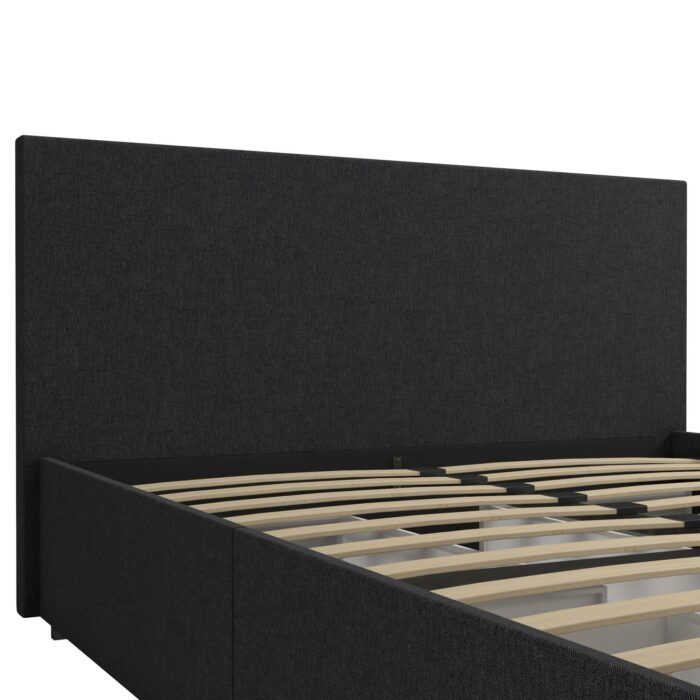 Dorel Novogratz Kelly Storage Bed - Double - Dark Grey-40133