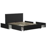 Dorel Novogratz Kelly Storage Bed - King - Dark Grey-40145