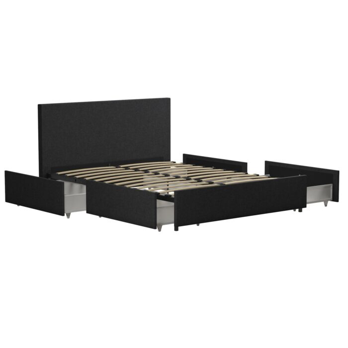 Dorel Novogratz Kelly Storage Bed - King - Dark Grey-40145