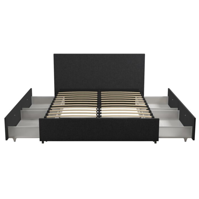 Dorel Novogratz Kelly Storage Bed - King - Dark Grey-40149