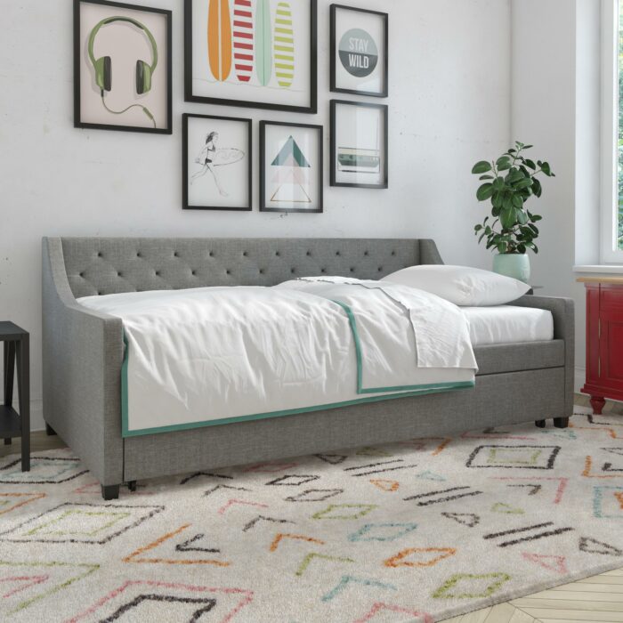 Dorel Novogratz NG Her Majesty Daybed/Trundle - Grey Linen-39915