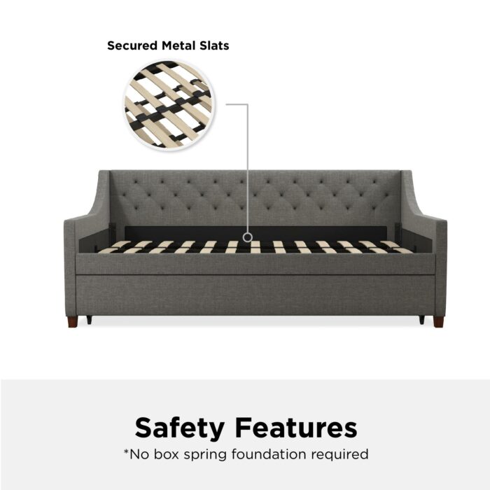 Dorel Novogratz NG Her Majesty Daybed/Trundle - Grey Linen-39909