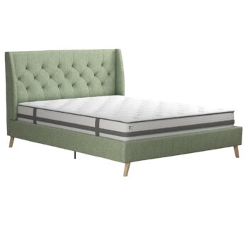 Dorel Novogratz Her Majesty Bed - King - Green Linen-0