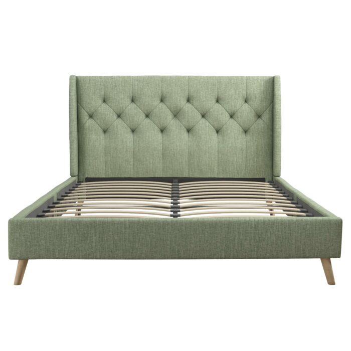Dorel Novogratz Her Majesty Bed - King - Green Linen-40100