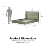 Dorel Novogratz Her Majesty Bed - King - Green Linen-40095