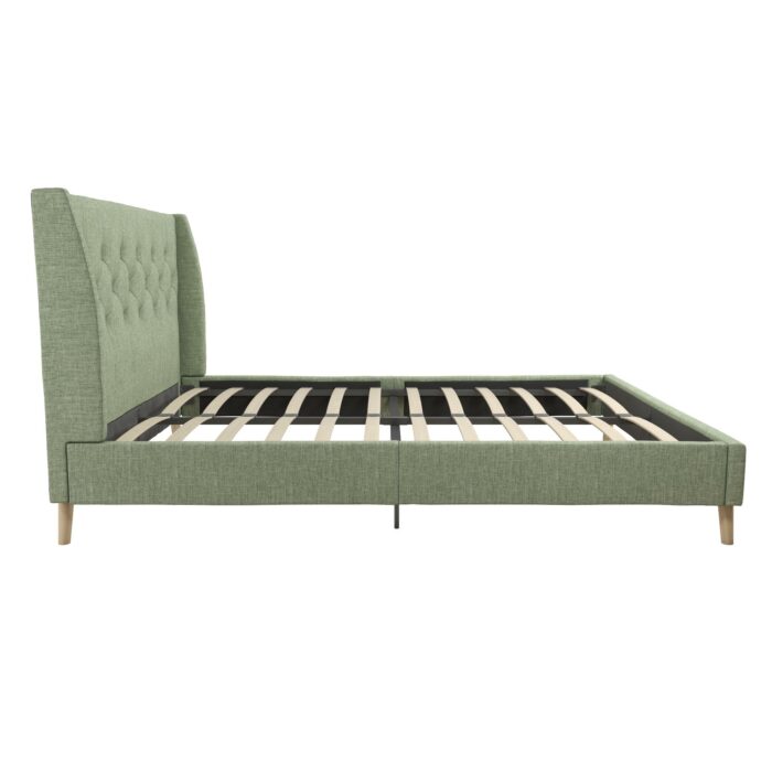 Dorel Novogratz Her Majesty Bed - King - Green Linen-40097