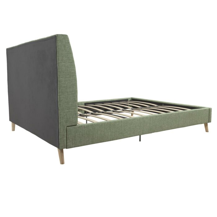 Dorel Novogratz Her Majesty Bed - King - Green Linen-40094
