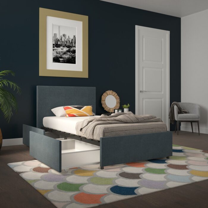 Dorel Novogratz Kelly Storage Bed - Single - Navy-40233