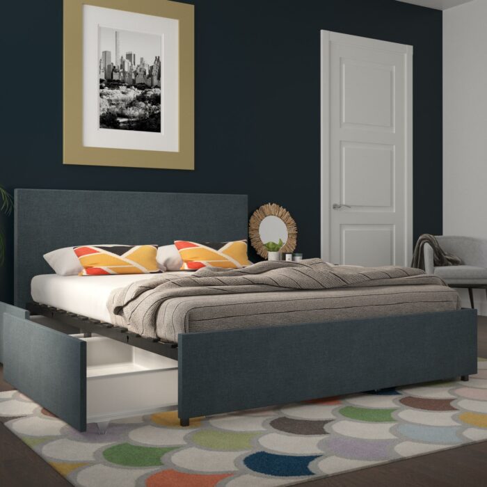 Dorel Novogratz Kelly Storage Bed - King - Navy-40213