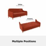 Dorel Jasper Coil Sprung Sofa Bed in Orange Linen Fabric-39896