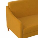 Dorel Jasper Coil Sprung Sofa Bed in Mustard Linen Fabric-39857