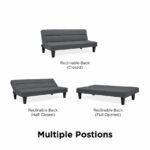 Dorel Kebo Futon in Grey Velvet-39446