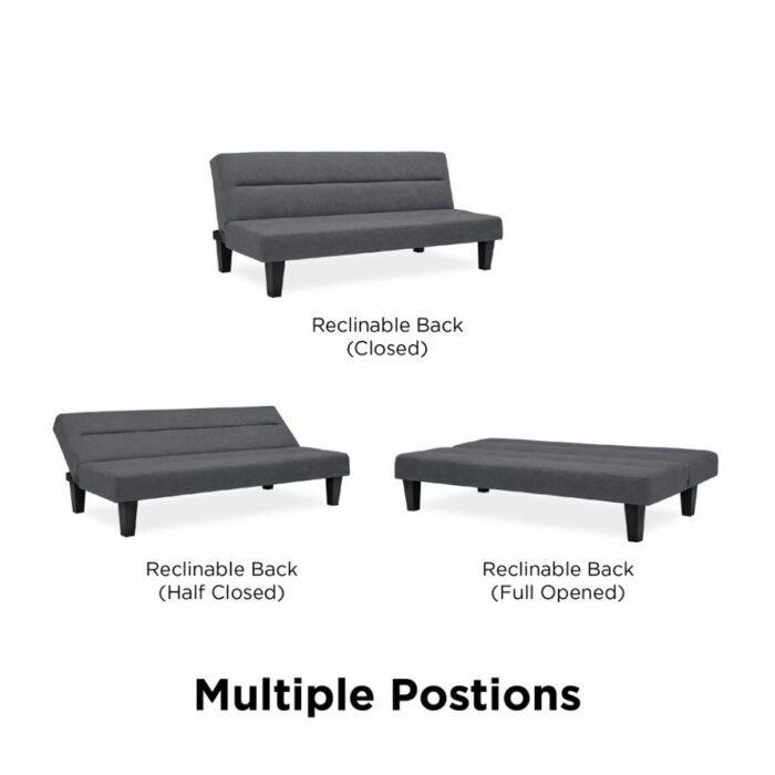 Dorel Kebo Futon in Grey Velvet-39446