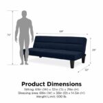 Dorel Kebo Futon in Navy Blue Velvet-39478