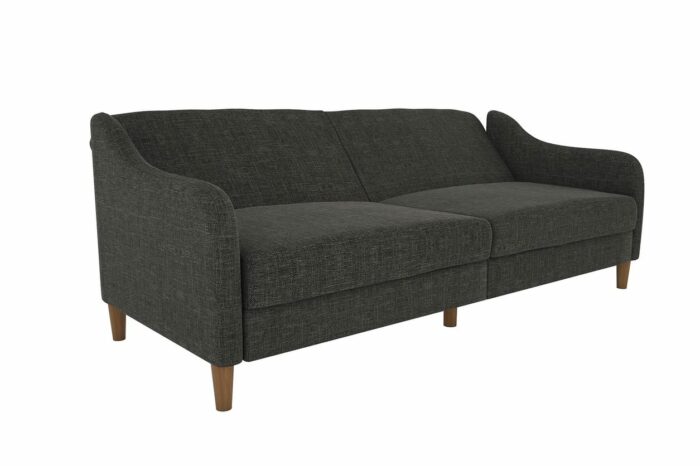 Dorel Jasper Coil Sprung Sofa Bed in Dark Grey Linen Fabric-39928