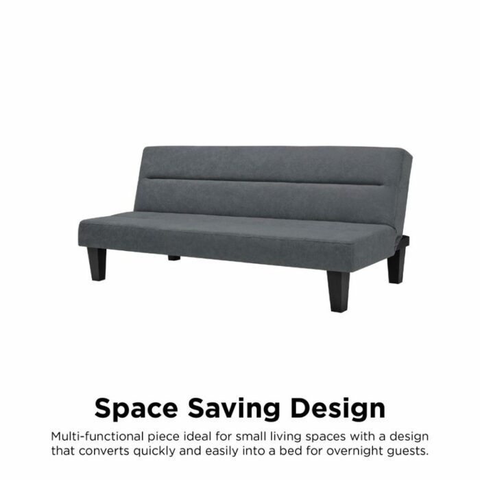 Dorel Kebo Futon in Grey Velvet-39443