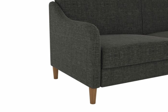 Dorel Jasper Coil Sprung Sofa Bed in Dark Grey Linen Fabric-39927