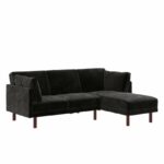 Dorel Clair Coil Reversible Sofa Bed in Black Velvet-0