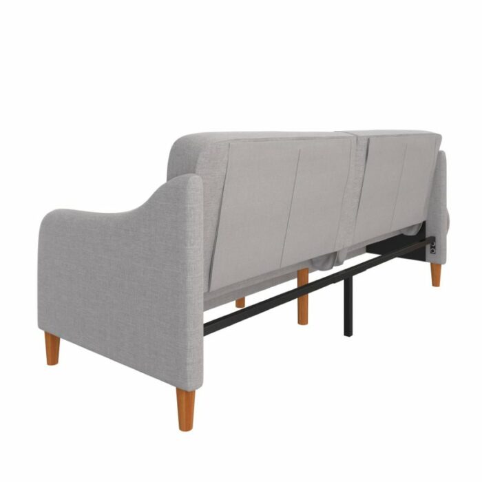 Dorel Jasper Coil Sprung Sofa Bed in Light Grey Linen Fabric-39950