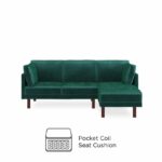 Dorel Clair Coil Reversible Sofa Bed in Green Velvet-39534