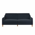 Dorel Jasper Coil Sprung Sofa Bed in Navy Blue Linen Fabric-39974