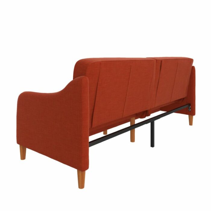 Dorel Jasper Coil Sprung Sofa Bed in Orange Linen Fabric-39887