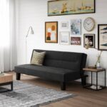 Dorel Kebo Futon in Black Velvet-39461