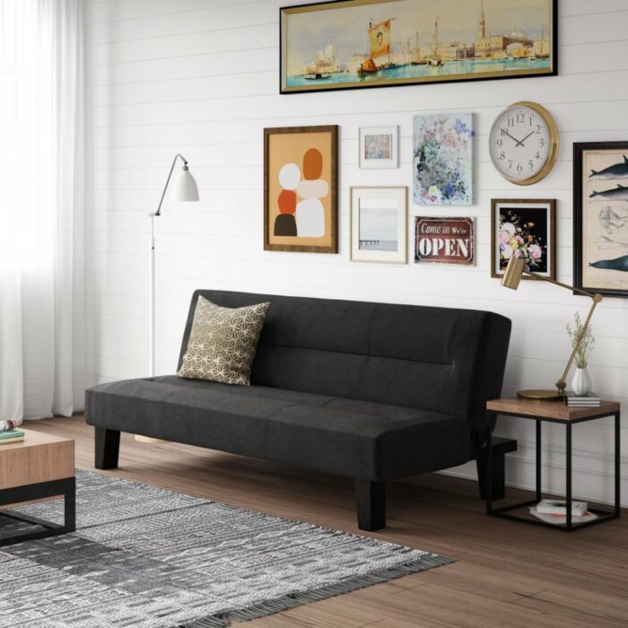 Dorel Kebo Futon in Black Velvet-39461