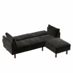 Dorel Clair Coil Reversible Sofa Bed in Black Velvet-39664