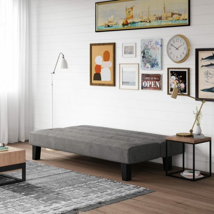 Dorel Kebo Futon in Grey Velvet-39445