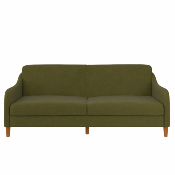 Dorel Jasper Coil Sprung Sofa Bed in Green Linen Fabric-39792
